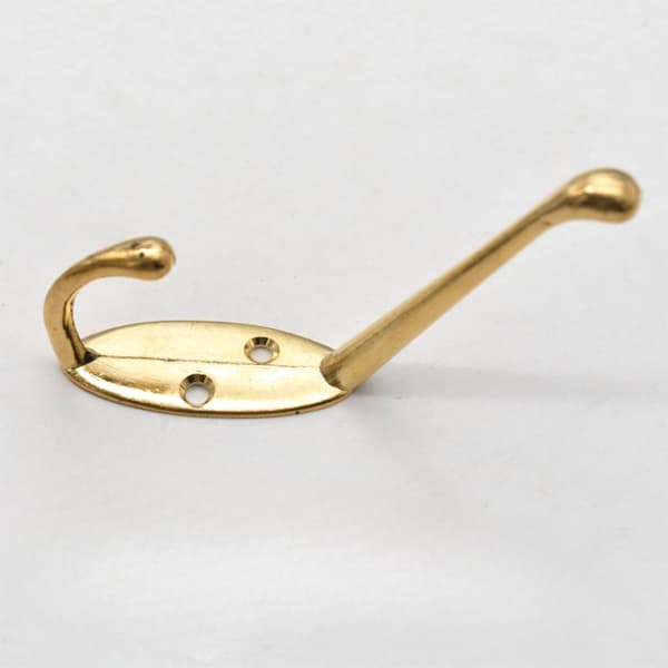 9-pack Wall Mounted Metal Hooks, Double Prong Gold Gold 227