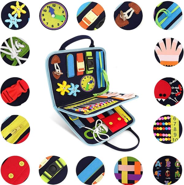 Dementia Activity Mat For Elderly Cognitive Training Sensory Blanket With Removable Non-Slip Back Alzheimer's Therapy Aid Gift