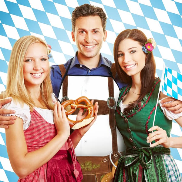 2-pack Oktoberfest-förkläden Tyska Lederhosen och Dirndl-förkläde för bayersk ölfestivalfestdekor (herrstil)