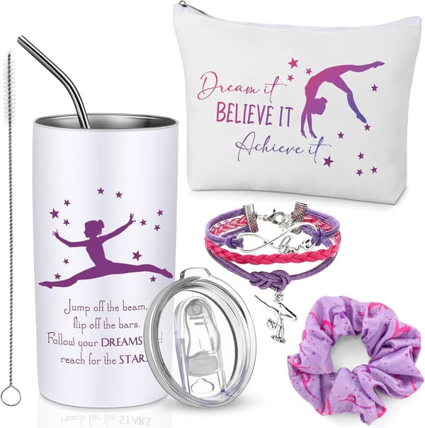 4 stk. gymnastikkgaver til fest Light Purple Gymnastics 4 Piece Set