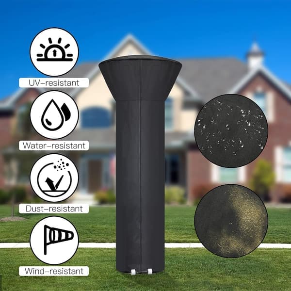Patio Heater Cover with Zipper and Storage Bag, Waterproof, Dustproof, Windproof