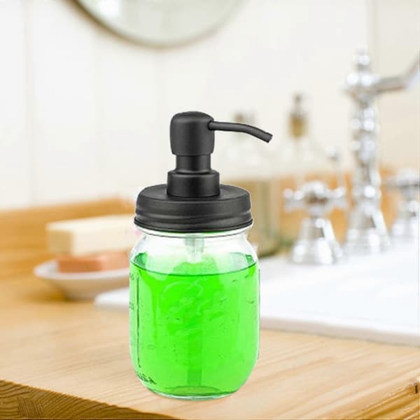 Sæbepumpelåg, Rustfri Pumpe og Låg Erstatning til Mason Jar eller Anden DIY Lotion Sæbedispenser