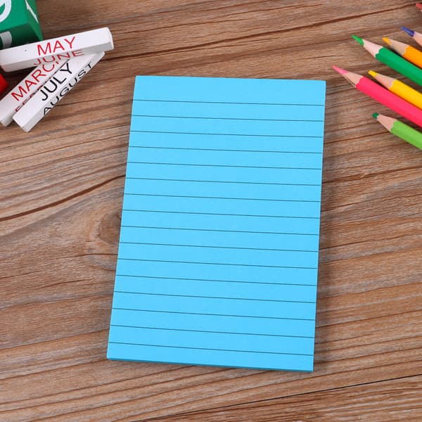 Linjerede sticky notes, sticky notes i 4 farver, lyse post-it-lapper, farverige store firkantede sticky notes til kontor, hjem, skole, møder