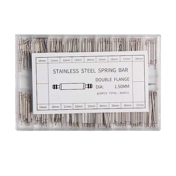 Spring pins 10-27 mm and tool for mounting watch straps Silver Silver Silver