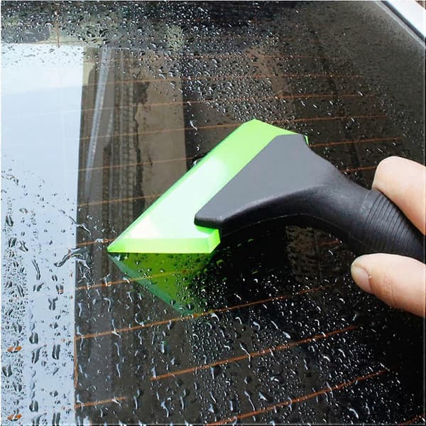 Small Scraper with 5 Inch Green Rubber Window Film Scraper, Mini Wiper Window Tinting Tool with Non-Slip Handle for Car