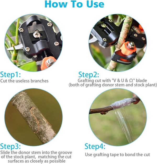 Garden Shears Set with Omega U V-Cut Blades for Pruning Plant Vines, Fruit Trees, and Bonsai