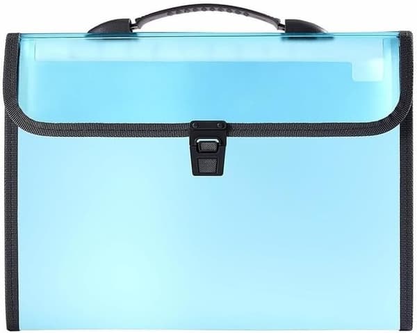 Pochette A4 Expanding Folder 13 Pockets Accordion File Organizer for School Office, Blue