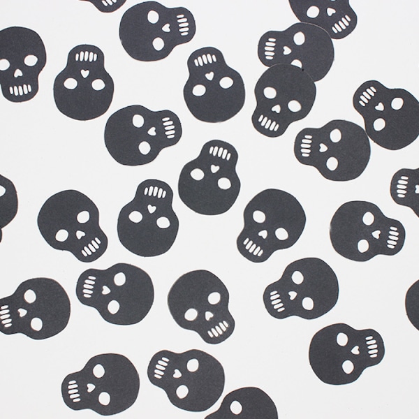 500 st Halloween Konfetti Skelett Huvudformade Bordsspridare Konfetti för Halloween Dekorationer Födelsedagsfest Halloween