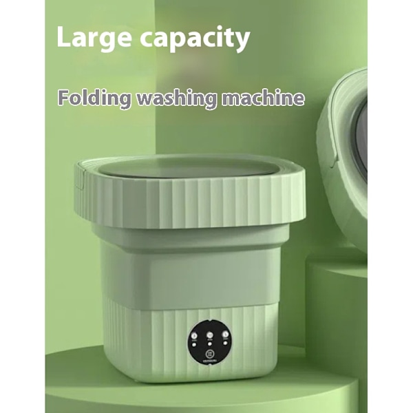 Green 6L Portable Washing Machine, mini washer with Spin Dry for Apartments, Dormitories, Camping,RV(28*20*26cm)