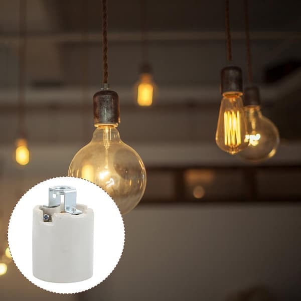 E26 Lamp Base Ceramic Lamp Socket Replacement Edison Bulb Pendant Lamp Base Socket Chandelier Light Holder Parts for Fixture Parts (Ho)