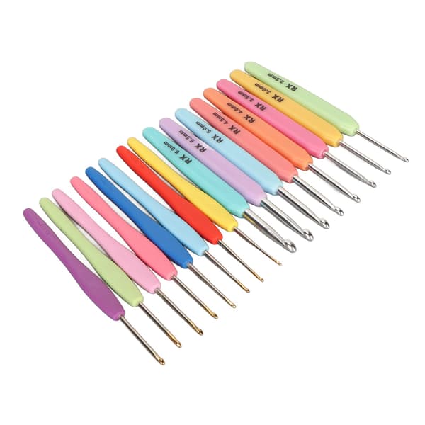 16-piece Crochet Hook Set with Ergonomic Design, Hand-polished Crochet Hooks with Case, DIY Hand Knitting Tools for Beginners