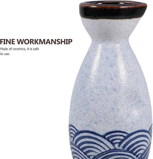 Japanese Ceramic Sake Serving Set 5 Pieces with 35ml Cups and 180ml Pot for Home and Office Use