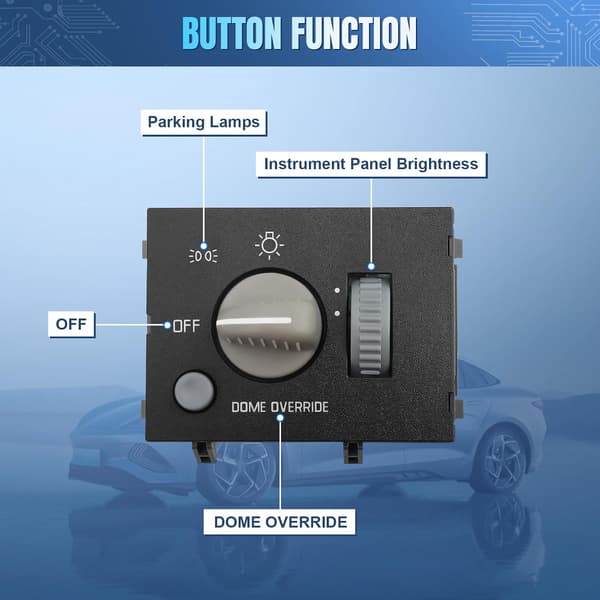 Headlight Switch Replacement for 1995-2009 Chevy GMC C1500 C2500 C3500 K1500 K2500 K3500 Express 1500 2500 3500 Tahoe, Headlight Dimmer Switch,