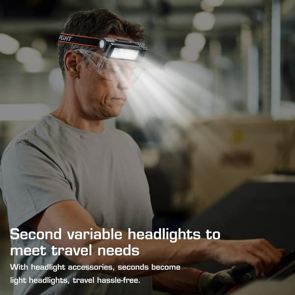 wxsp 2-pak Sort Arbejdslampe BD-5301 COB LED Genopladelig Billampe Stærk Magnetisk Base Bærbar Belysning Multifunktionel