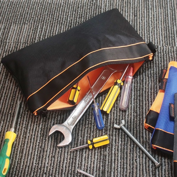 Gjennomsiktig verktøypose, 2 STK verktøylommer, 13" verktøypose, verktøypose med glidelås, verktøypose, verktøyposeorganisator, liten verktøyveske