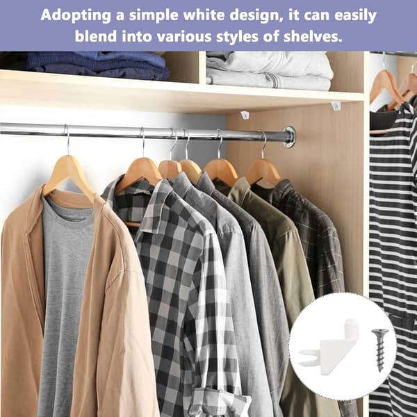 24 Pieces Shelf Supports, Shelf Support 101558 Compatible with IKEA PAX KOMPLEMENT, Replacement Shelf Support Fixing, Shelf Brackets for Wardrobe, White