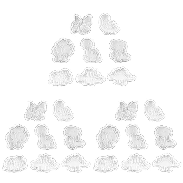 24 stk Dinosaurform kjekskutter Gjør-det-selv-stempelkutter Slitesterk stempelkutter24 stk7X6,5X4CM 24 pcs 7X6.5X4CM