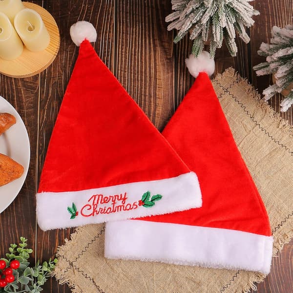 Varm Jul Tykk Hodeplagg Hvit Pelsbrodert Skjerm for Julefester Cosplay Tilbehør Bokstav