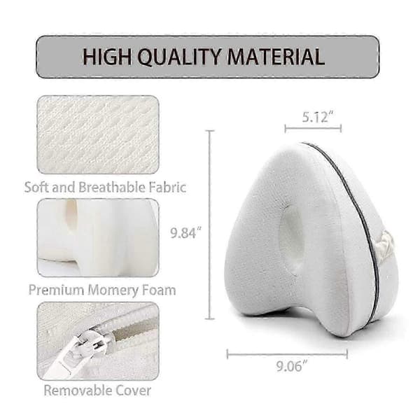Orthopedic Knee Pillow Leg Pillow Knee Pillow for Side Sleepers Memory Foam Side Sleeper Pillow, Provides Optimal Support, Relief for Hips, Back
