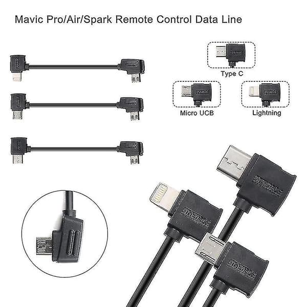 Startrc 10 cm USB-C / Type-C til Micro USB-konverteringskontakt Datakabel Kompatibel med Dji Mavic Mini / Air, Shark Fjernkontroll