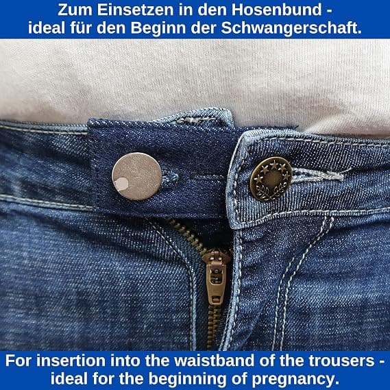 Bælteforlænger til jeans og bukser, sæt med 6, taljeudvider op til