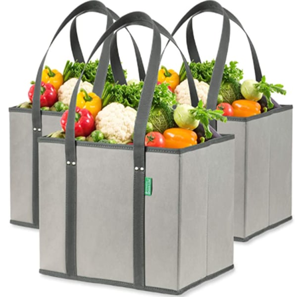 Genanvendelige indkøbstasker [3-pak], stor mulepose til dagligvarer Vandtætte indkøbstasker Sammenfoldelig indkøbstaske til tøj, legetøj, sko og picnic