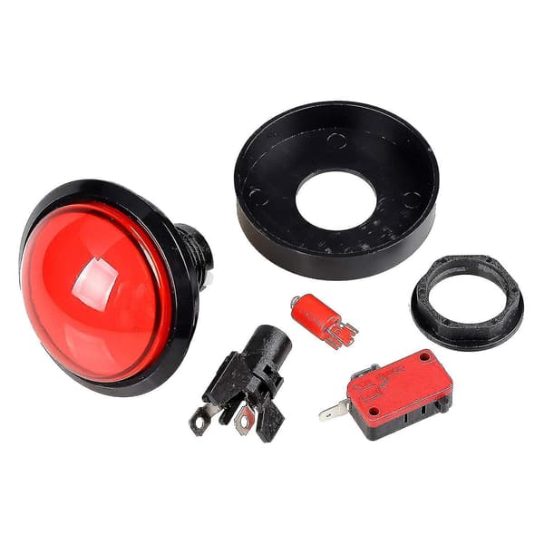 5x Knapper 60mm Kuppel 2.36 Tommer LED Trykknap Med -switch Til Maskinkonsol