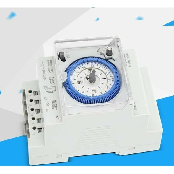 24-hour bidirectional timer, DIN rail mounting - 230V - 16A - Clear digital display - Integrated power reserve - SUL 181 D