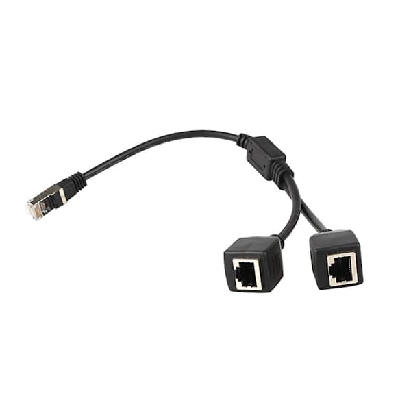RJ45 Ethernet Splitter Adapter Kabel 1 til 2 Porte Adapter Kabel LAN Ethernet