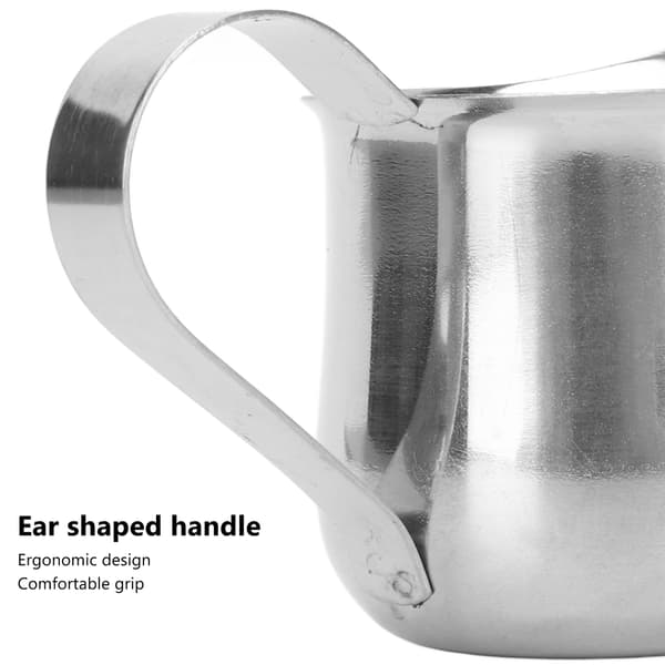 Mælkeskummer i rustfrit stål, ergonomisk mælkeskummer, kande, kaffekande, 2 oz