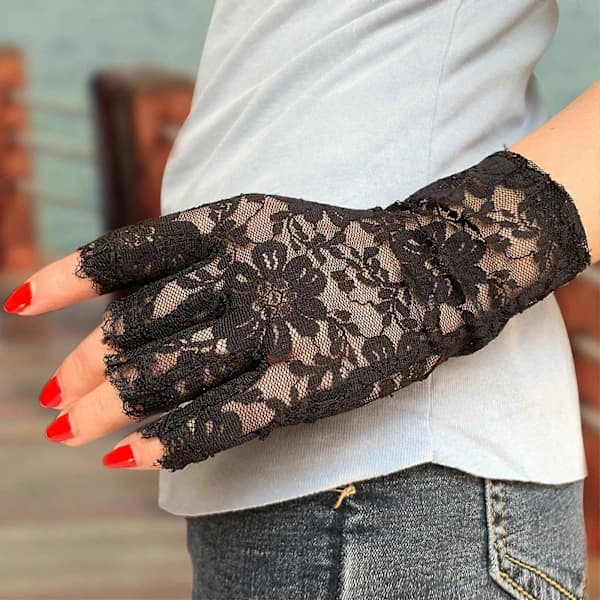 Sommer Touch Screen Handsker Bryllupsfest Brudehandsker Mesh Fingerløse Handsker Hvid