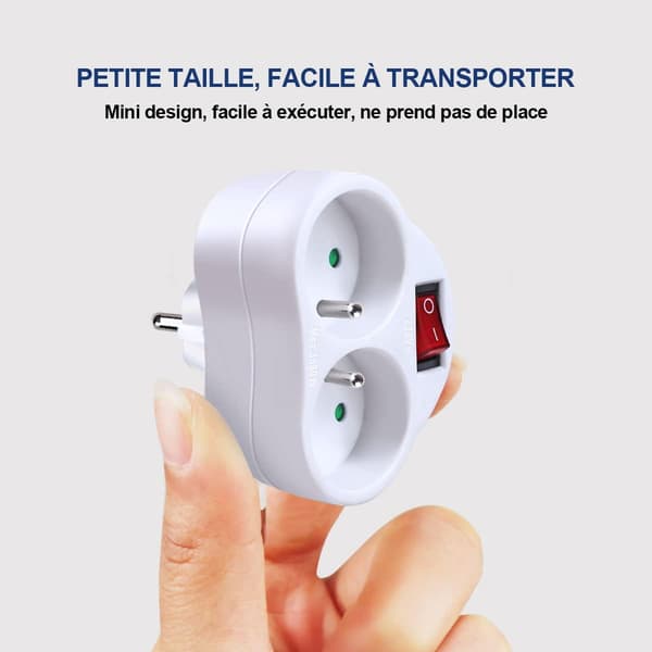 White Sockets with Switch, 2-in-1 Power Strip Wall Plug, Sockets Perfect for Bedroom