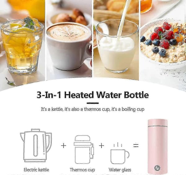 Mini elektrisk rejsekedel 400 ml til te, mælk, kaffe med automatisk slukning_Kvalitetsgaver