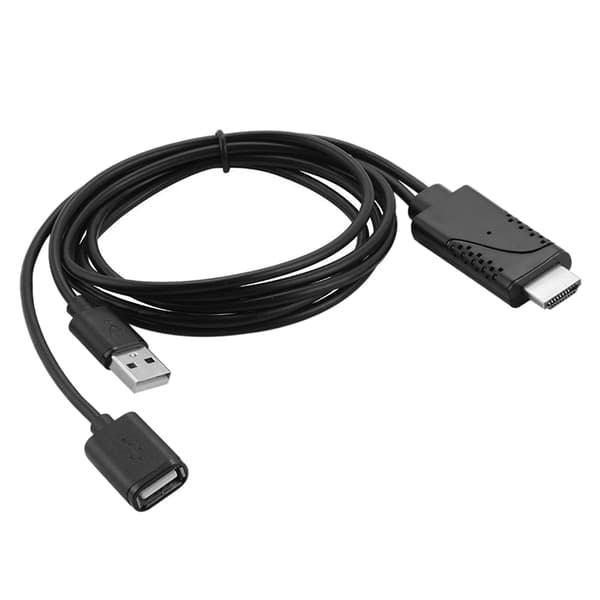2-i-1 USB-hun til HDMI-han HDTV-adapterkabel til IOS 8.0 &