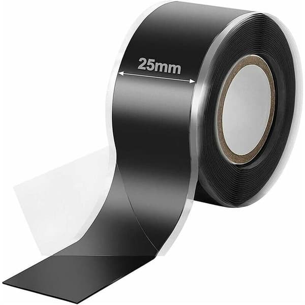 1.5M Black Self-Fusing Silicone Repair Tape, 2.5mm Width, Self-Sealing Insulating Tape