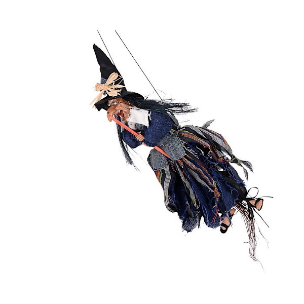 Hekse Kost Halloween Stil Vedhæng Halloween Hexe Vedhæng Animerede Halloween Rekvisitter Halloween Ornament Mørkeblå 50X20CM Dark Blue 50X20CM