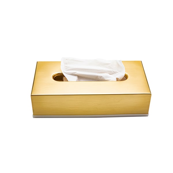 304 Rustfritt Stål Vevboks Rektangulær Serviettholder Serviettdispenser for Bad Spisestue Hotell Hjem Kontor Dekor Gull