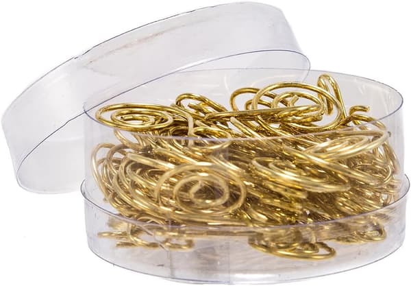 Kurt Adler 3,17 cm Ornamentkrog, Guld, Sæt med 50