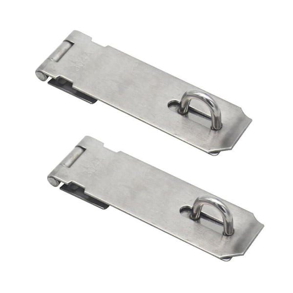 2 stk Dørkjede Lås Heavy Duty Dørspenne Hasp Tykk Dørport Lås Skur Dør Hasp Lås Sølv 10X3. Silver 10X3.9cm