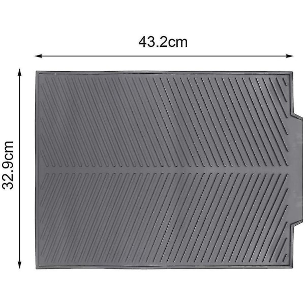 43x33cm Silikon Avrenningsmatte Oppvaskmatte Renne Avrenningsbrett Avrenningsmatter