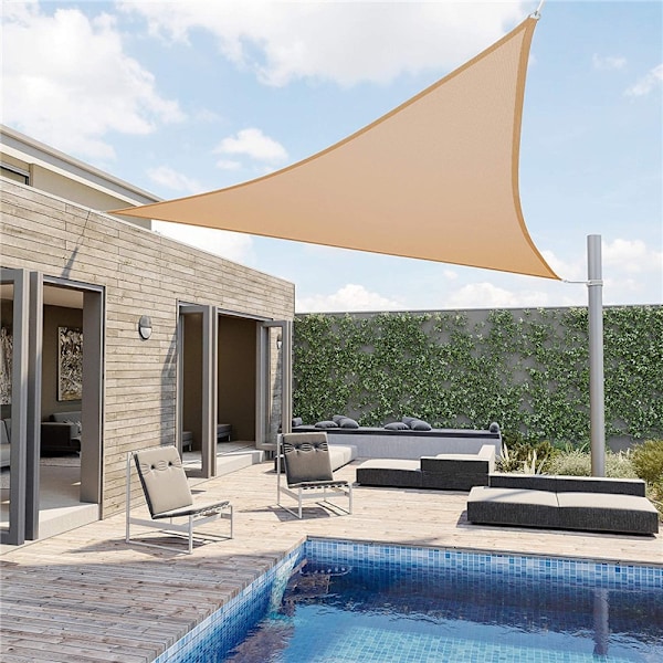 1 stycke (tre sidor, ca 3*3*3 meter) Solsegel, Vattentätt Markis UV-skydd för Trädgård Terrass Utomhus Patio Pool
