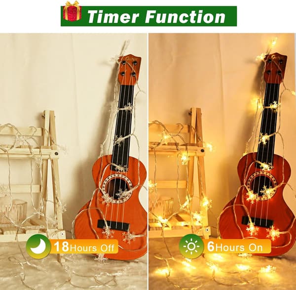 wxsp 1 stk - 6M 40LED - LED Stemningslys Utendørsbelysning Varmhvit - Batteri USB Dobbelmodus Blinkende
