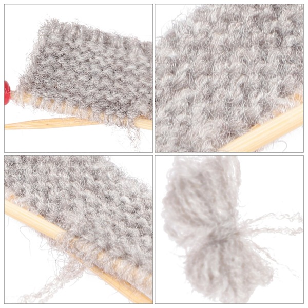 2 stk Simuleringsstrikket Genser Prop Miniatyrstrikket Genser Mini Hus Tilbehør Grå 6x2cm Grey 6x2cm
