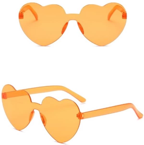 Festbriller - Solbriller - Hjerte - Hippiebriller - Sommer - Orange