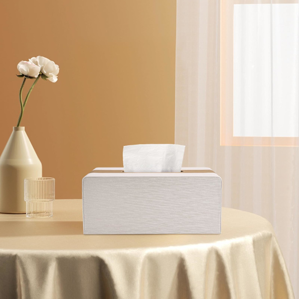 Servettlådeöverdrag, Nya Kleenex-lådeöverdrag Rektangulär Servetthållare för Hem/Kontor/Bil Dekoration Vit