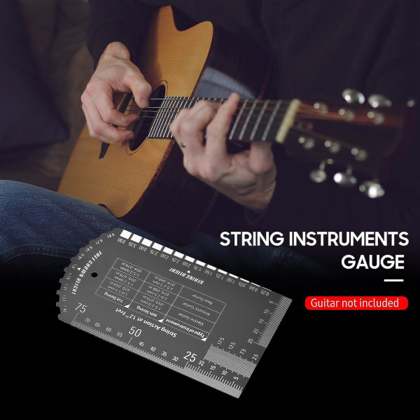 Baroque Gauge String Action Gauge Linjal Fickstorlek Fret Gauge Linjal kompatibel med elektrisk bas Akustisk Gui