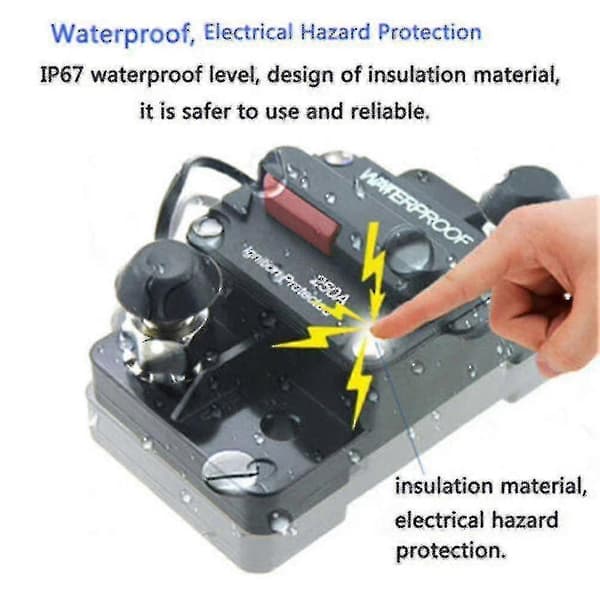 Amp Circuit Breaker Fuse Reset 12-48v Automatic Waterproof 1pc-black