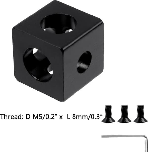 3-suuntainen kulmakiinnikekuutio Black 2020 Three-Way