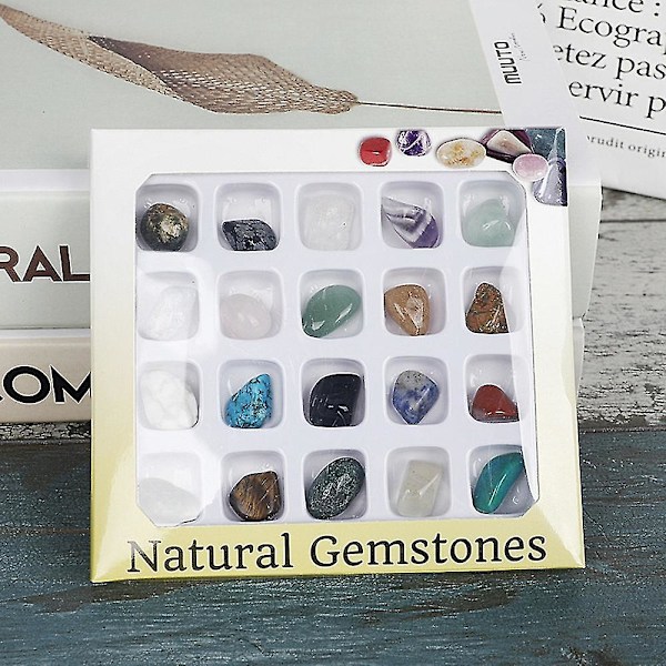 20 stk Naturlige Krystal Ædelsten Polerede Healing Chakra Sten Samling Populære Sten Dekoration C