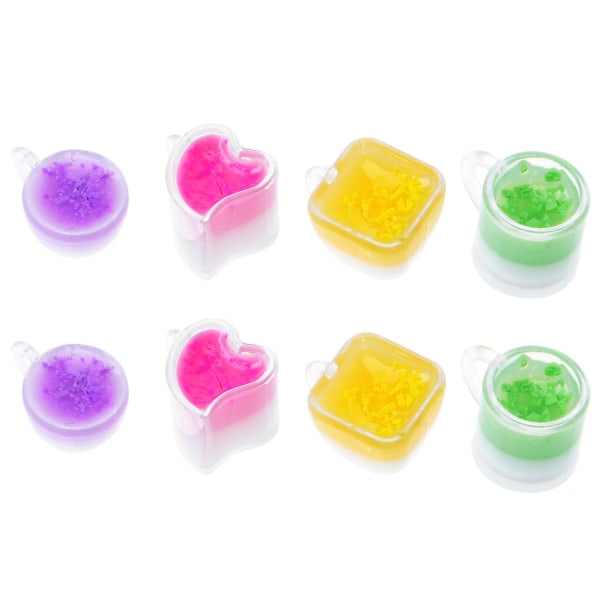 8 kpl Mini Leikkielintarvikkeita Miniatyyri Tee Kupit Juomat Maitotee Juomat Valokuva Rekvisiitta Assorted Color 1x1cm